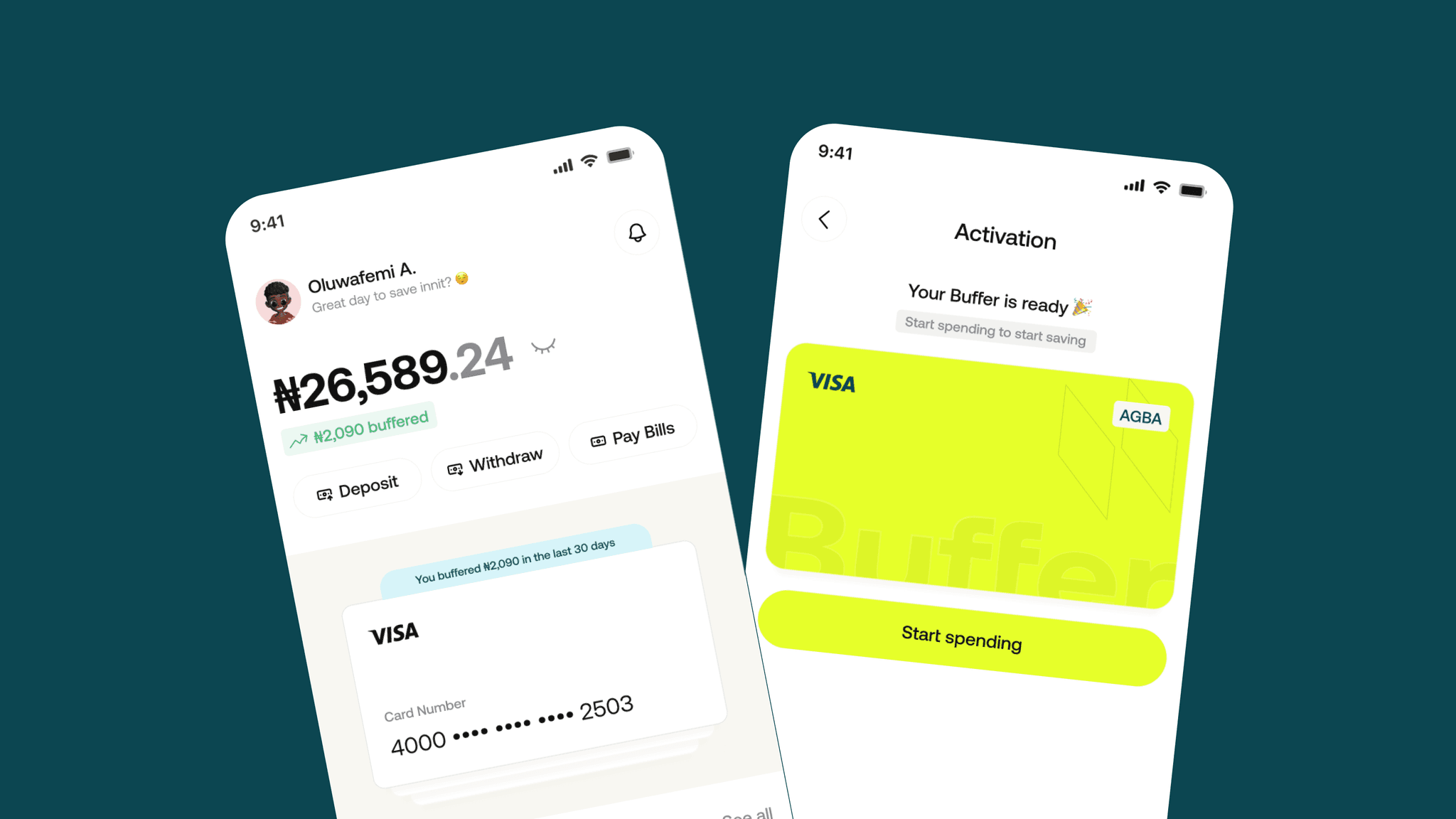 Buffer, A financial automation app that puts saving inside everyday spending. Built with React Native, TypeScript, Interswitch, and Supabase.